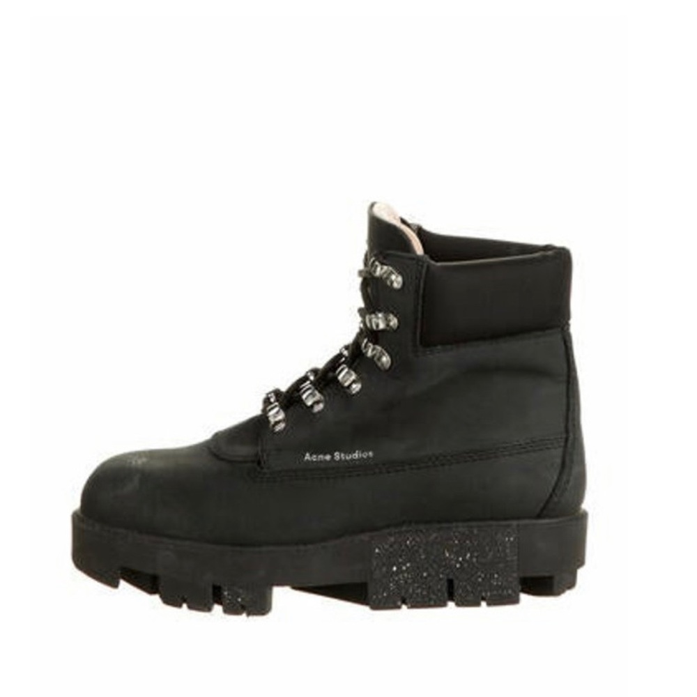 Acne studios suede combat boots black
